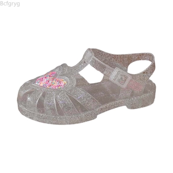 Bcfgryg Fashionable Girls Jelly Open Toe Sandals Breathable Beach Shoes Soft Sole Summer Casual Footwear For Toddlers And Kids Girls Closed Toe Sandals Size 13.5
