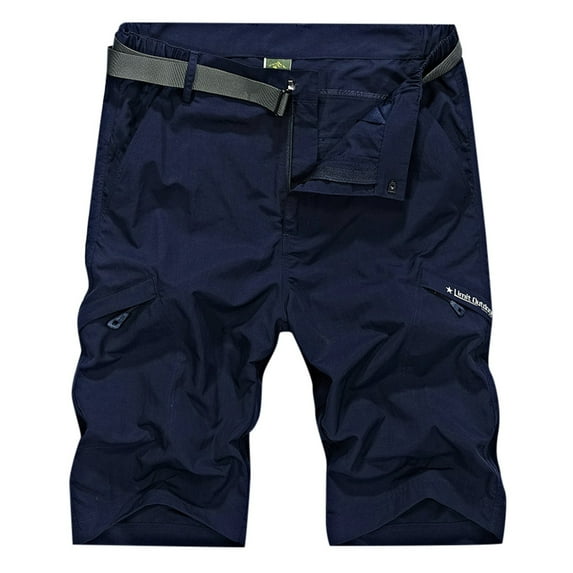 Bcfgryg Hiking Shorts Men's Cargo Casual Outdoor 4 Way Stretchy Lightweight Summer Short With Multi Pockets 30 46 (Have Belt) Men's Cargo Shorts With Pockets Blue XL