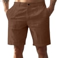 thumbnail image 1 of Bcfgryg Lightweight Casual Shorts For With Stretch Comfort And Multiple Pockets For Outdoor Summer Activities Mens Shorts Brown XXL, 1 of 4