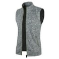 thumbnail image 1 of Bcfgryg Male Autumn And Winter Bottoming Knitted Hooded Vest Solid Color Drawstring Sweatshirt Vest Coat Men Sweaters Gray M, 1 of 3