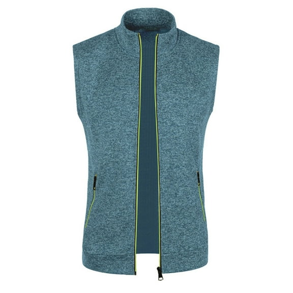 Bcfgryg Male Autumn And Winter Bottoming Knitted Hooded Vest Solid Color Drawstring Sweatshirt Vest Coat Men's Winter Coat Blue XXXL