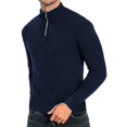 thumbnail image 1 of Bcfgryg Male Autumn And Winter Half Turtleneck Zipper Sweater Long Sleeve Sweater Sweater Casual Pullover Mens Cardigans Blue XXXL, 1 of 5