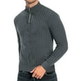 thumbnail image 1 of Bcfgryg Male Autumn And Winter Half Turtleneck Zipper Sweater Long Sleeve Sweater Sweater Casual Pullover Mens Cardigans Gray M, 1 of 5