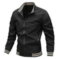 thumbnail image 1 of Bcfgryg Male Autumn And Winter Stand Collar Casual Baseball Solid Color Tops Coat Breathable Casual Jackets For Men Hiking, 1 of 4