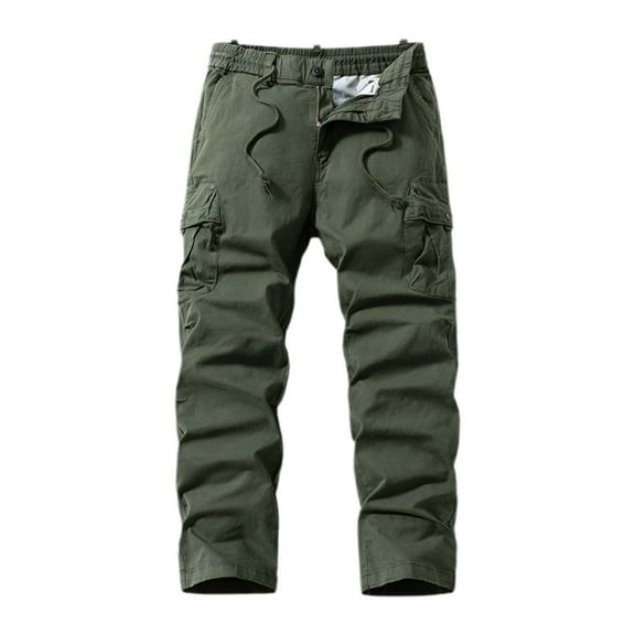 Bcfgryg Male Cargo Pants Solid Color Pocket Tether Stretch Solid Color Pants Lightweight Men’s Work Pants Summer