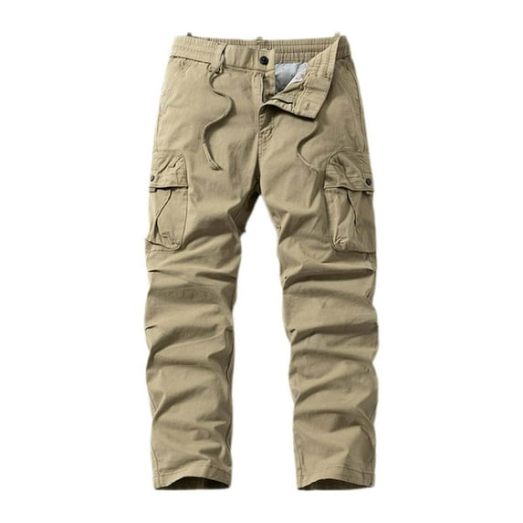 Bcfgryg Male Cargo Pants Solid Color Pocket Tether Stretch Solid Color Pants Lightweight Men’s Work Pants Summer