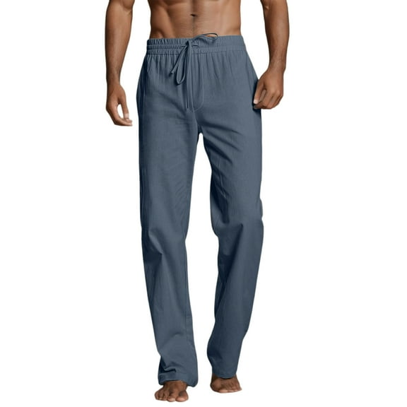 Bcfgryg Male Casual Solid Pant Short Full Length Straight Pant Short Drawstring Pocket Fashion Pant Trousers Men's Sweatpants