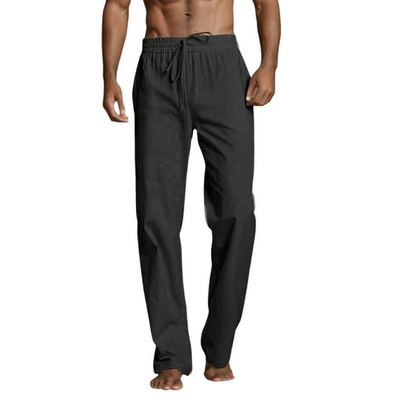 Bcfgryg Male Casual Solid Pant Short Full Length Straight Pant Short Drawstring Pocket Fashion Pant Trousers Men's Sweatpants