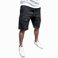 thumbnail image 1 of Bcfgryg Male Casual Solid Trousers Pant Cargo Pocket Slim Pant Drawstring Shorts Summer Shorts Men's Casual Shorts Khaki Shorts Men Black L, 1 of 5
