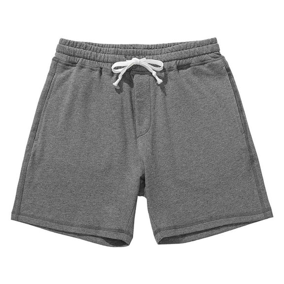 Bcfgryg Male Cotton Spring Summer Shorts Solid Color Tie Pocket Breathable Sweatpants Men's Shorts Grey M