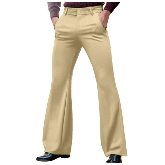 Bcfgryg Male Dress Pants Pants Flared Pants Trousers Casual Pants Pocket Plain Comfort Business Daily Holiday Fashion Modern Pant Men's Khaki Pants