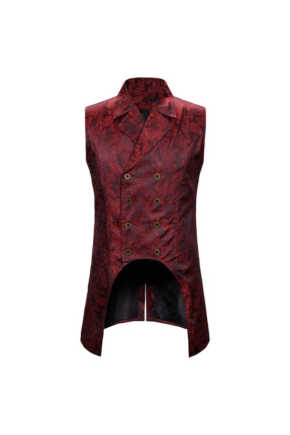 Male New Vests Fashion Prom Awards Occasion Mid Length Vest Court Tuxedo Fit Matching Shirt Vests Men's Work Vest