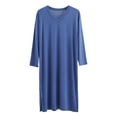 thumbnail image 1 of Bcfgryg Male Solid Color Long Sleeve V Neck Nightdress Robe Homewear Men’s Loungewear, 1 of 2