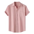 thumbnail image 1 of Bcfgryg Male Solid Color Shirt Solid Color Short Sleeve Lapel Button Down Shirt Stretch Comfort Men's Shirts, 1 of 5