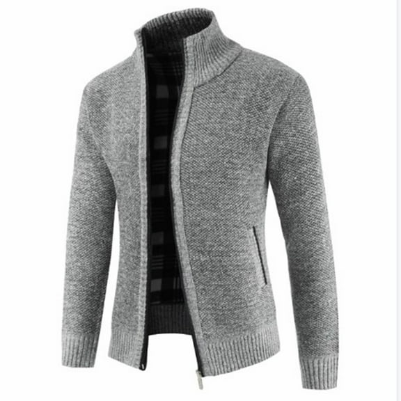 Bcfgryg Male Sweater Jacket Loose Sweater Male Casual Knitted Cardigan Sweaters For Men Gray L