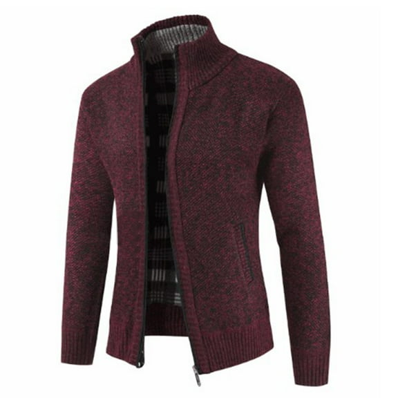 Bcfgryg Male Sweater Jacket Loose Sweater Male Casual Knitted Cardigan Sweaters For Men Red L