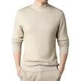 thumbnail image 1 of Bcfgryg Male Turtleneck Sweater Slim Fit Velvet Sweater For Men Long Sleeve Pullover Sweater Stretch Casual Thermal Sweater Long Cardigan Men Beige L, 1 of 3