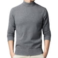 thumbnail image 1 of Bcfgryg Male Turtleneck Sweater Slim Fit Velvet Sweater For Men Long Sleeve Pullover Sweater Stretch Casual Thermal Sweater Long Cardigan Men Gray M, 1 of 3