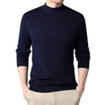 thumbnail image 1 of Bcfgryg Male Turtleneck Sweater Slim Fit Velvet Sweater For Men Long Sleeve Pullover Sweater Stretch Casual Thermal Sweater Long Cardigan Men Blue XXXL, 1 of 3