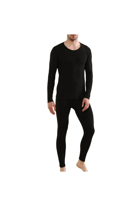Male Winter Silk And Wool Plush Thickened Thermal Underwear Set With Double Ground Down To Cold And Heat Autumn Clothes And Autumn Pants Mens Pajama Sets