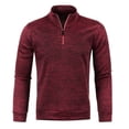 thumbnail image 1 of Bcfgryg Men Collar Zipper Knit Sweater Sleeve Thin Velvet Top Sweater Casual Loose Business Foreign Trade Jacket Cardigans For Men Red S, 1 of 4