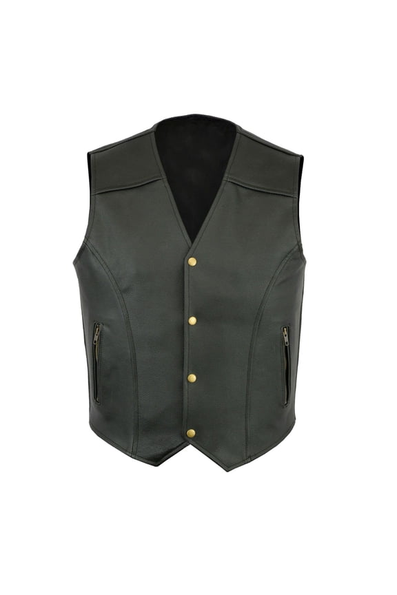 Men Fashion Casual Cool Solid Color Vest Motorcycle Fleet Punk Leather Vest Coat Vest Lightweight Men's Jacket For Hiking Black XL