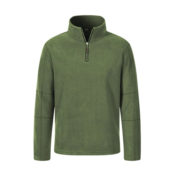 Bcfgryg Men Quarter Zip Sweatshirts Neck Pullover Long Sleeve Sweatshirt Solid Color Casual Tops,Green L