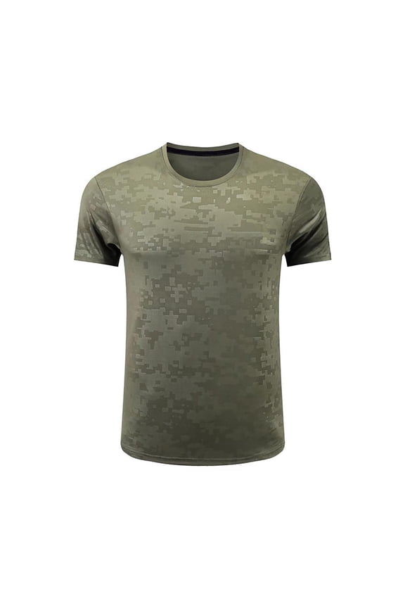 Men'S Breathable Sweat Absorbing T Shirt Tops Short Sleeved Slim Fashion Sports Summer Round Neck Short Sleeve Dress Shirts For Men Green