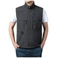 thumbnail image 1 of Bcfgryg Men S Jacket Vest Overalls Vest Pocket Outdoor Casual Plain Simple Slim Comfortable Jacket Men's Vest, 1 of 5