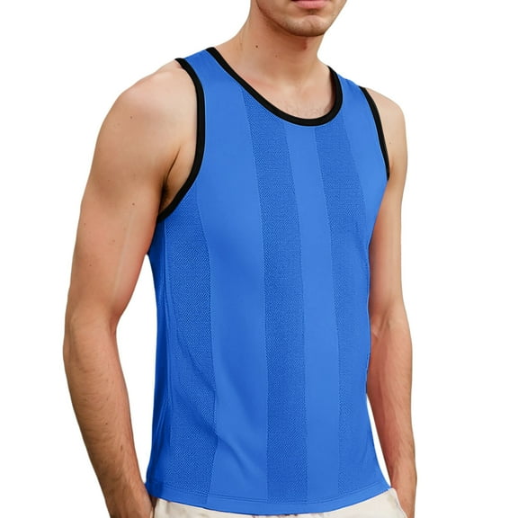 Bcfgryg Men Sleeveless Solid Vest Tops Casual Popularity Side Wide Fork Fitness Sports Garment Loose Vest Lightweight Men's Vest