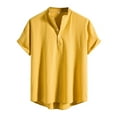 thumbnail image 1 of Bcfgryg Men Summer Printed Top Shirt Collar Cotton And Linen Fashion Top Casual Loose Short Sleeved Shirt Blouse Big and Tall Men's Shirts, 1 of 2
