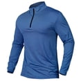 thumbnail image 1 of Bcfgryg Men's Active Sports Shirts Quarter Zip Long Sleeve Running Pullover Tops Outdoor Sweatshirt Athletic Fit Men’s T-shirts, 1 of 4