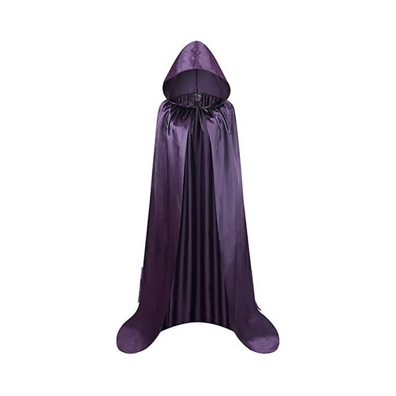 Bcfgryg Men's Anorak Cape Satin Cloak With Hooded Stand Collar Gothic For Adults And Kids Men's Winter Coat Purple 110/s