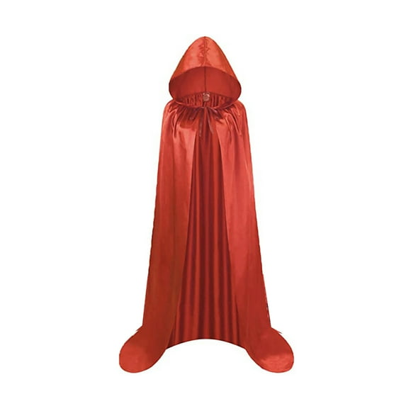 Bcfgryg Men's Anorak Cape Satin Cloak With Hooded Stand Collar Gothic For Adults And Kids Men's Winter Coat Red 130/m