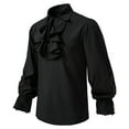 thumbnail image 1 of Bcfgryg Men's Autumn And Winter Ruffled Shirt Halloween Medieval Gothic Tops Lightweight Button Down Shirts Men Black, 1 of 5