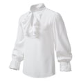 thumbnail image 1 of Bcfgryg Men's Autumn And Winter Ruffled Shirt Halloween Medieval Gothic Tops Lightweight Button Down Shirts Men White, 1 of 5