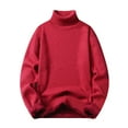 thumbnail image 1 of Bcfgryg Men's Autumn And Winter Solid Color High Neck Warm Knitted Sweater Men Sweaters Red XXXL, 1 of 3