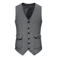 thumbnail image 1 of Bcfgryg Men's Autumn Retro Single Three Pocket Fashion Suit Vest Vest for Men, 1 of 2