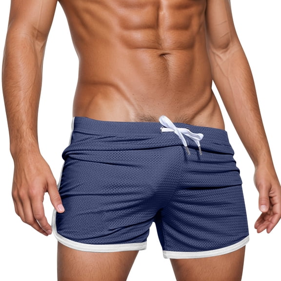 Bcfgryg Men's Board Shorts For Beach Outdoor Summer Swimming Surfing Casual Comfortable Pure Color Drawstring Swim Trunks Men's Linen Shorts For Summer Travel Blue XXL