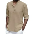 thumbnail image 1 of Bcfgryg Men's Casual Button Down Shirt Long Sleeve Solid Color Shirt Tops Dress Shirts For Men Yellow, 1 of 3