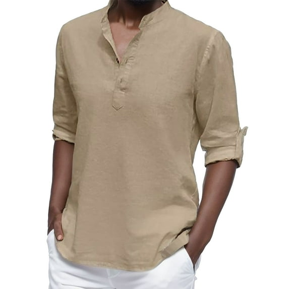 Bcfgryg Men's Casual Button Down Shirt Long Sleeve Solid Color Shirt Tops Dress Shirts For Men Yellow
