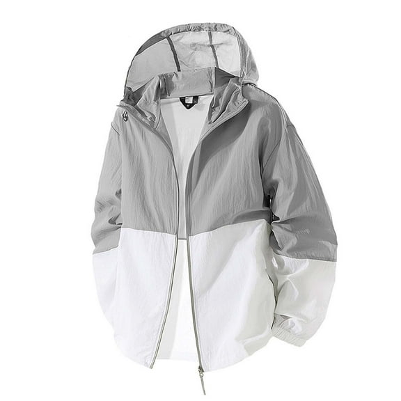 Bcfgryg Men's Casual Jacket Lightweight Breathable Loose Fit Zip Up Outerwear For Spring Summer Daily Wear Outdoor Activities Comfortable Stretchy Fabric Lightweight Casual Jackets For Men