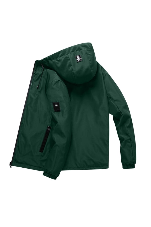 Men's Casual Jacket Lightweight Loose Fit Hooded Zip Up Outerwear For Daily Wear Comfortable Spring Summer Fall Winter Layering Men's Cotton Casual Jackets For Travel