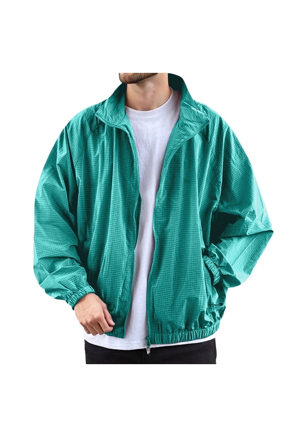 Men's Casual Jackets For Everyday Sports Loose Fit Zippered Design Versatile Polyester Outerwear For Spring Summer And Fall Activities Men's Cotton Casual Jackets For Travel