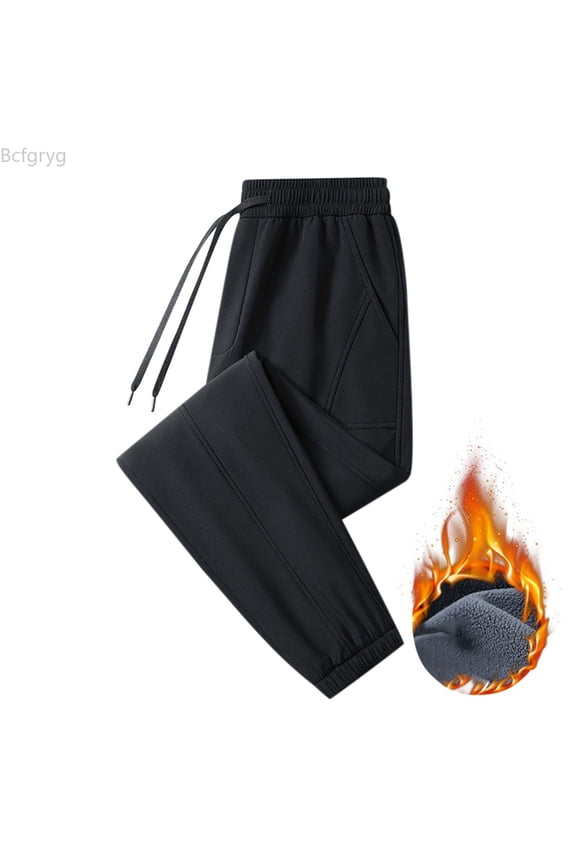 Men's Casual Pants Windproof Lined Trousers For Autumn Winter Outdoor Activities Comfortable And Durable Athletic Wear Men's Pants Black M