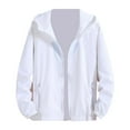 thumbnail image 1 of Bcfgryg Men's Casual Pure Color Plus Size Hoodie Reflective Zipper Outdoor Sport Coat Mens Sweater White XL, 1 of 3
