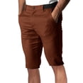 thumbnail image 1 of Bcfgryg Men's Casual Shorts Comfortable Stretch Fit Breathable Outdoor Walking Summer Lightweight Elastic Waist Men's Linen Shorts For Summer Travel Brown XXXL, 1 of 4