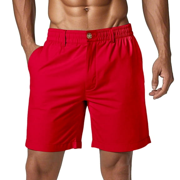 Bcfgryg Men's Casual Shorts For Everyday Wear With Deep Pockets Trendy And Comfortable Design Men's Cargo Shorts With Pockets Red M