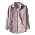 thumbnail image 1 of Bcfgryg Men's Casual Solid Corduroy Shirt Long Sleeve Pocket Turn-Down Collar Top Stretch Comfort Men's Shirts, 1 of 5