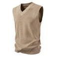 thumbnail image 1 of Bcfgryg Men's Casual V Neck Solid Color Pullover Sleeveless Knitted Vest Men Sweaters Yellow XXL, 1 of 3